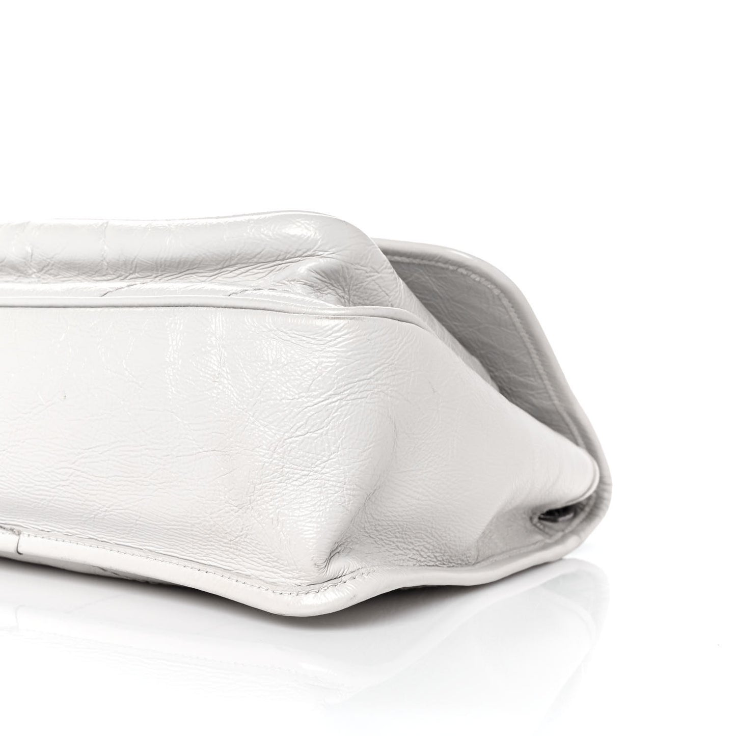 Crinkled Calfskin Matelasse Monogram Medium Niki Chain Satchel Pearl White
