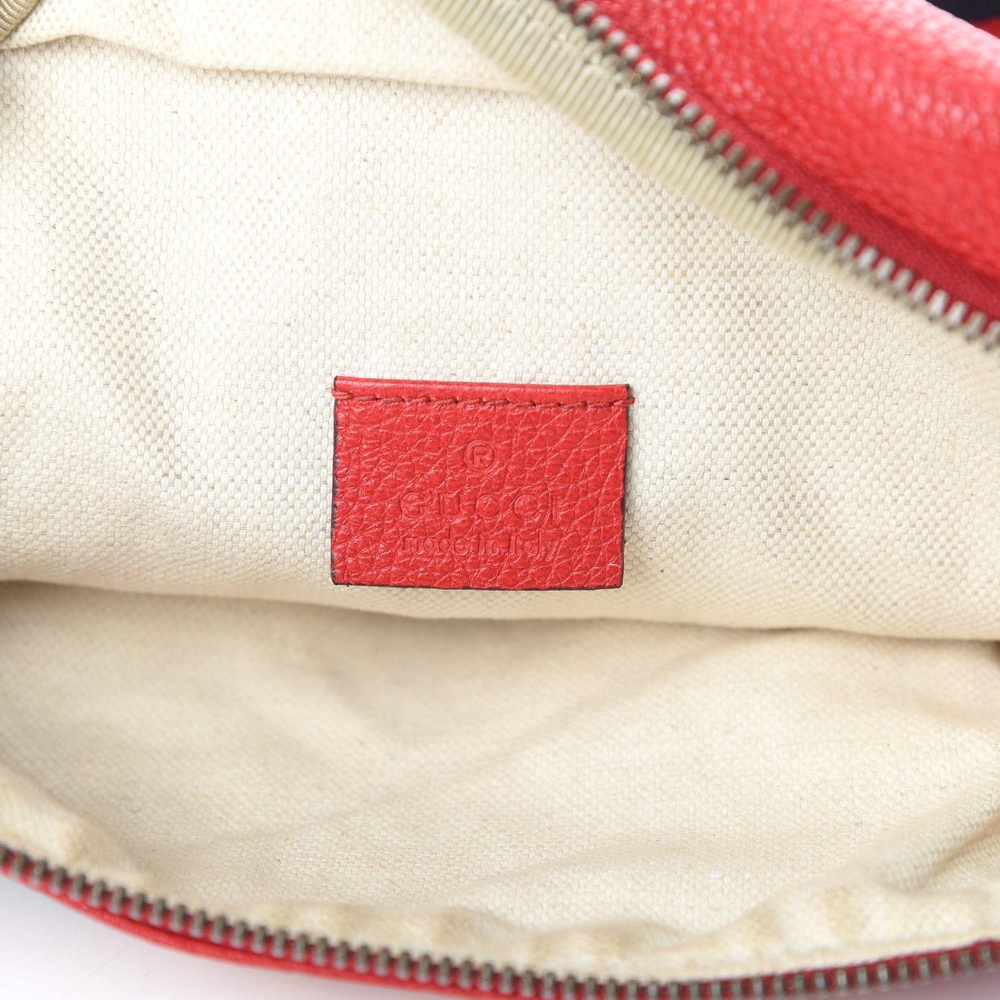 Grained Calfskin Coco Capitan Logo Belt Bag Hibiscus Red