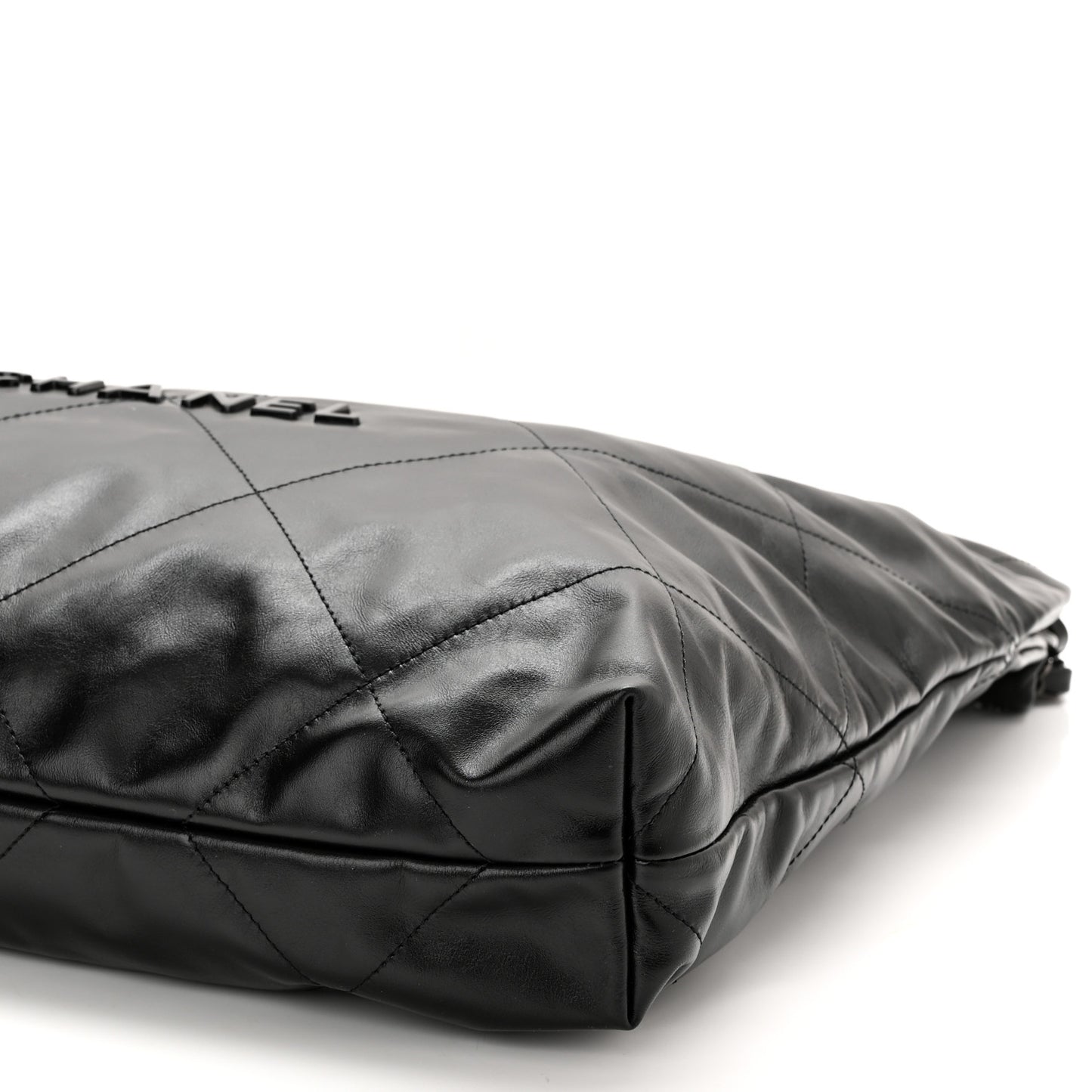 Shiny Calfskin Quilted Chanel 22 So Black