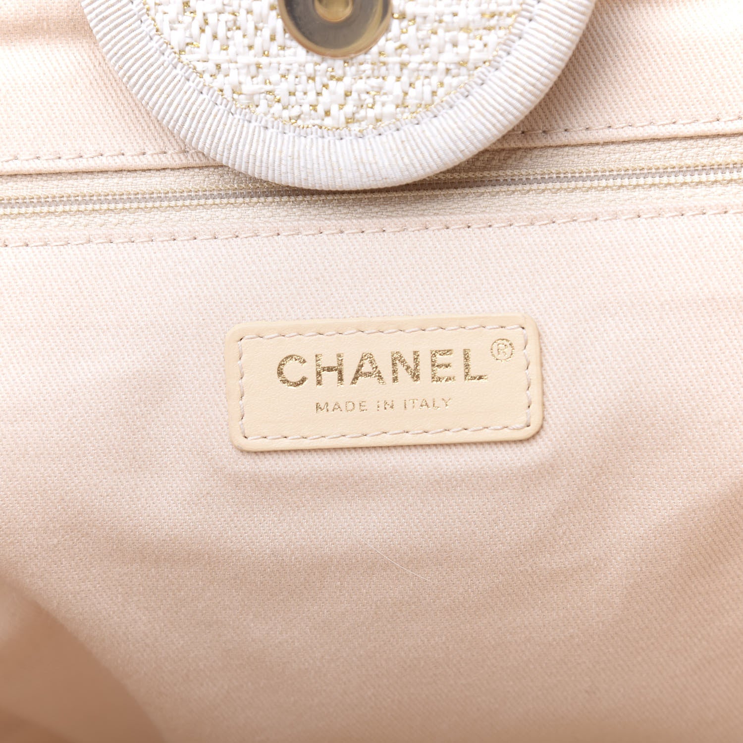 Chanel Lurex Boucle Medium Deauville Tote White 8 of 12