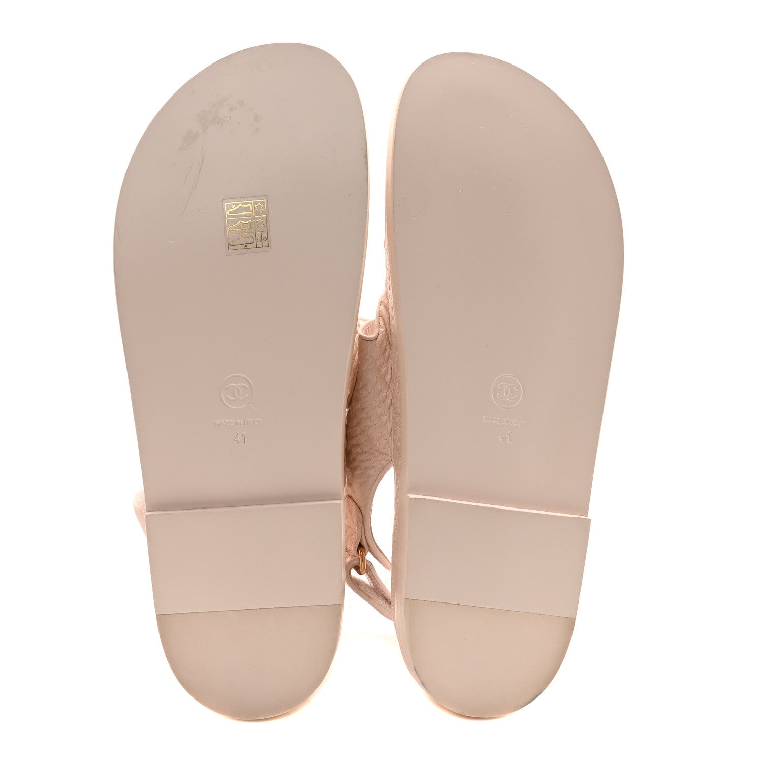 Chanel Calfskin Printed Velcro Dad Sandals 41 Pink 6 of 8