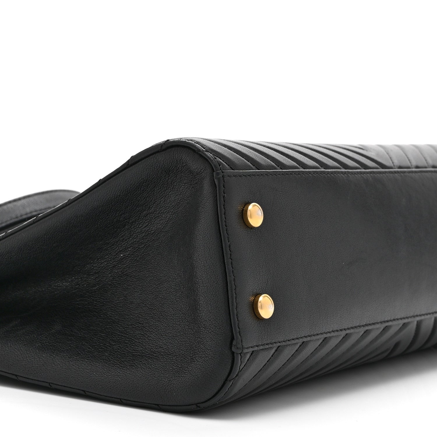 Chanel Shiny Sheepskin Chevron Quilted Collar and Tie Flap Black 9 of 10