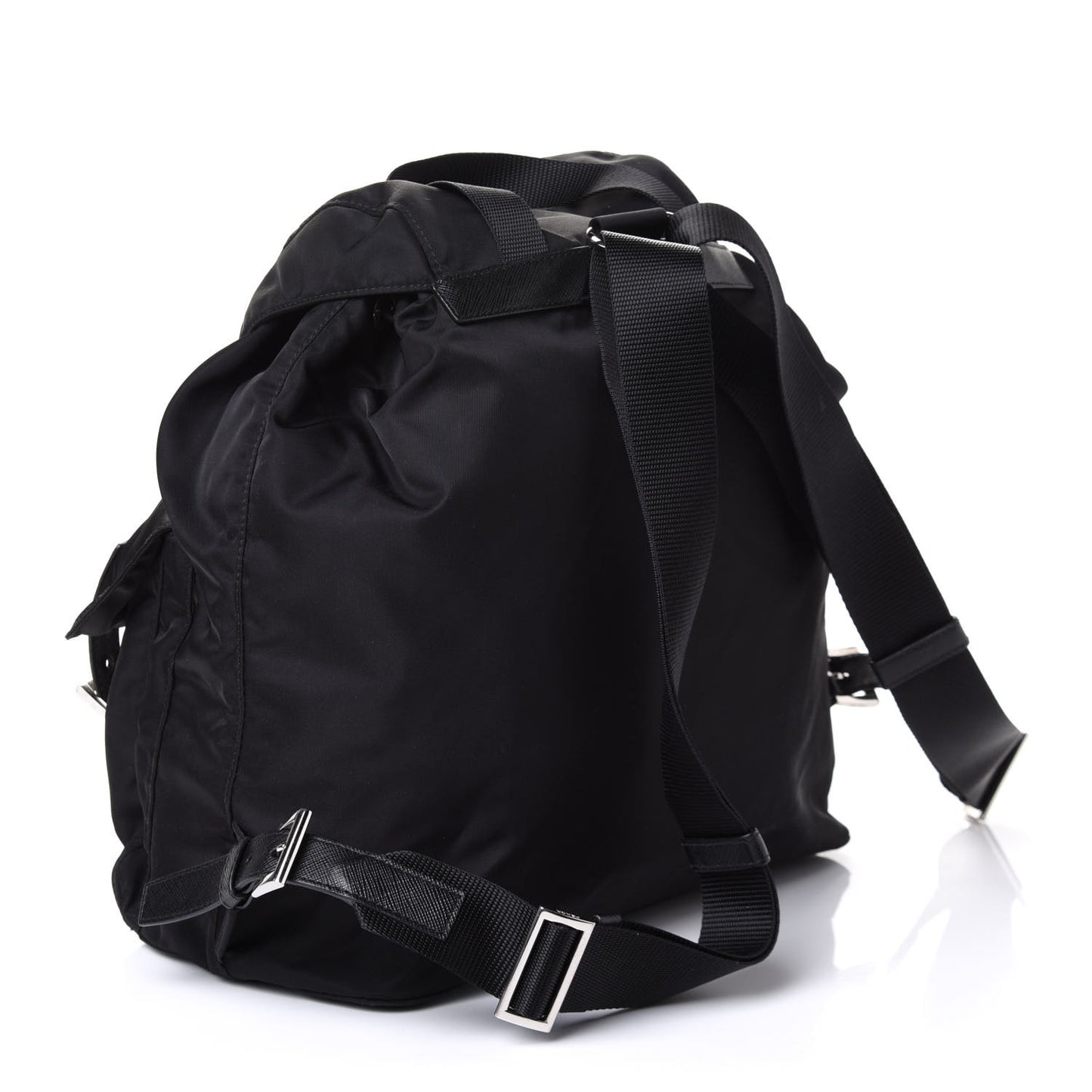 Tessuto Nylon Saffiano Medium Backpack Black