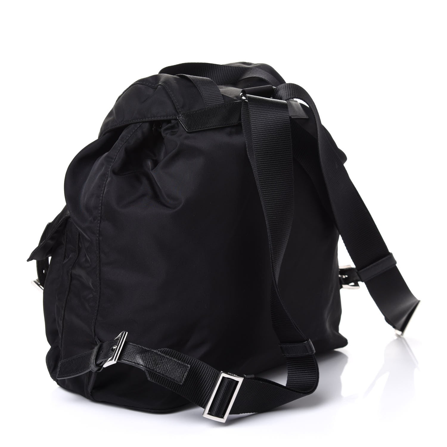 Prada Tessuto Nylon Saffiano Medium Backpack Black 2 of 4
