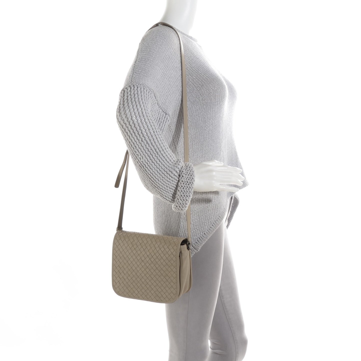 Nappa Intrecciato Messenger Bag Sand