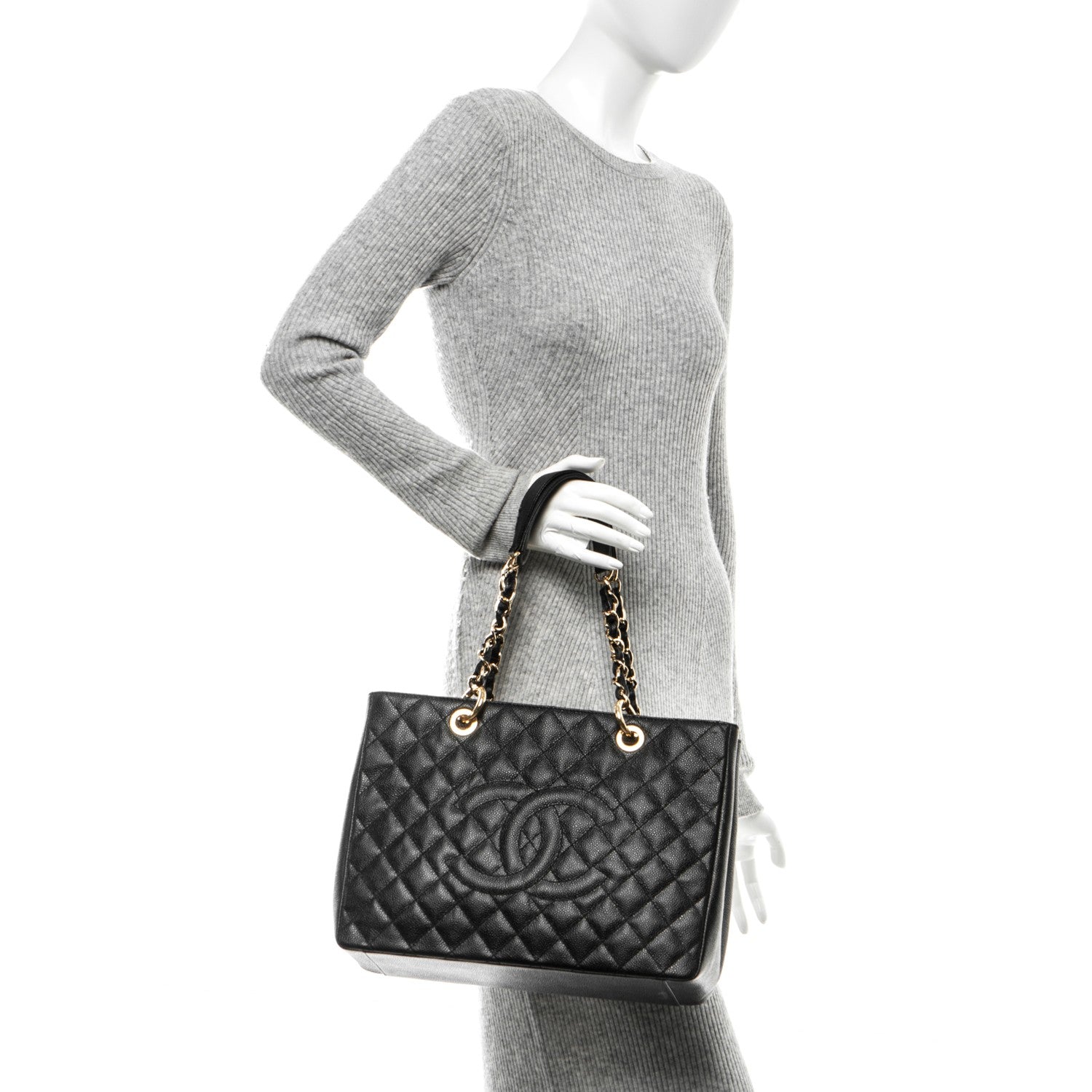 Chanel Caviar Quilted Grand Shopping Tote GST Black 2 of 7
