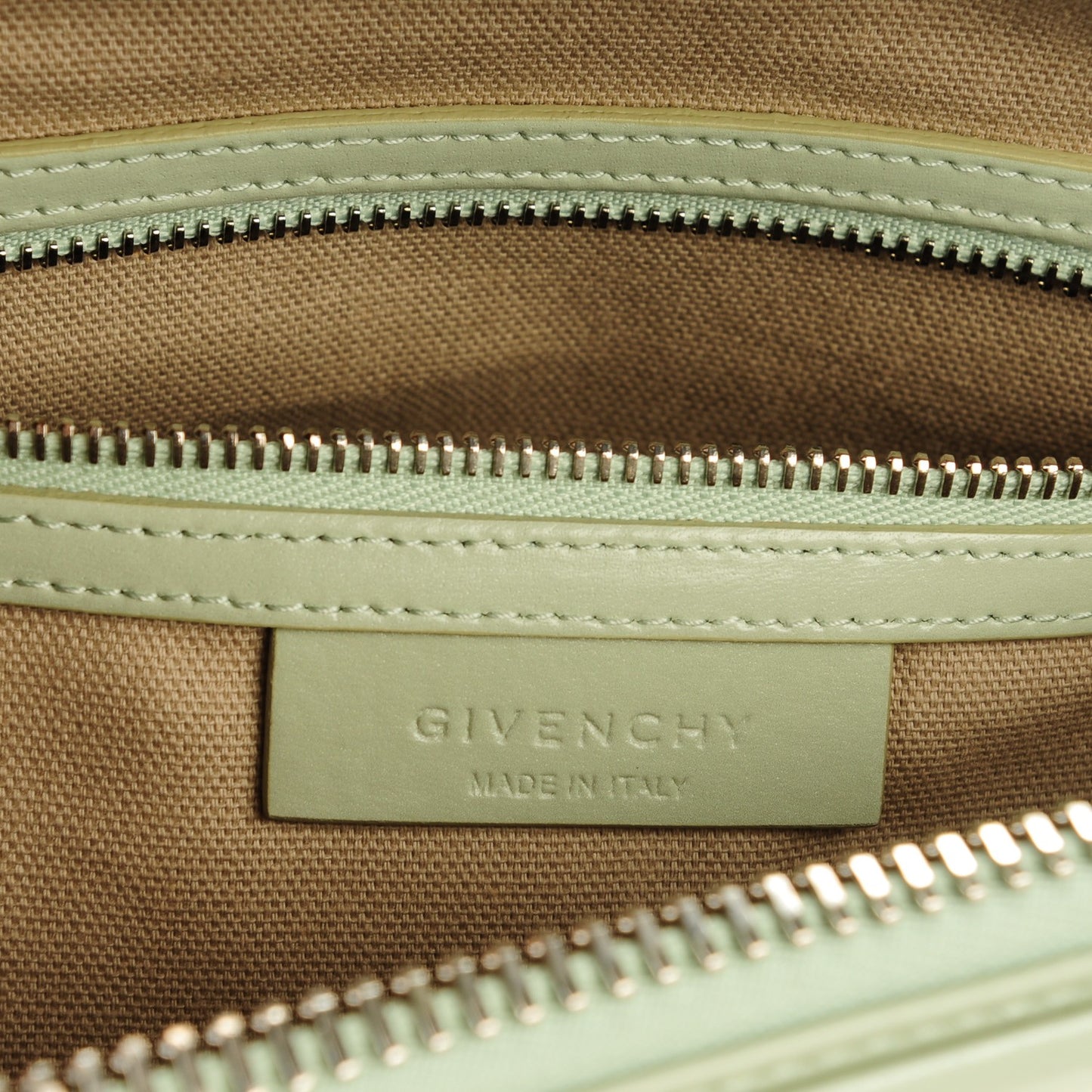 Shiny Lord Calfskin Small Antigona Aqua Green