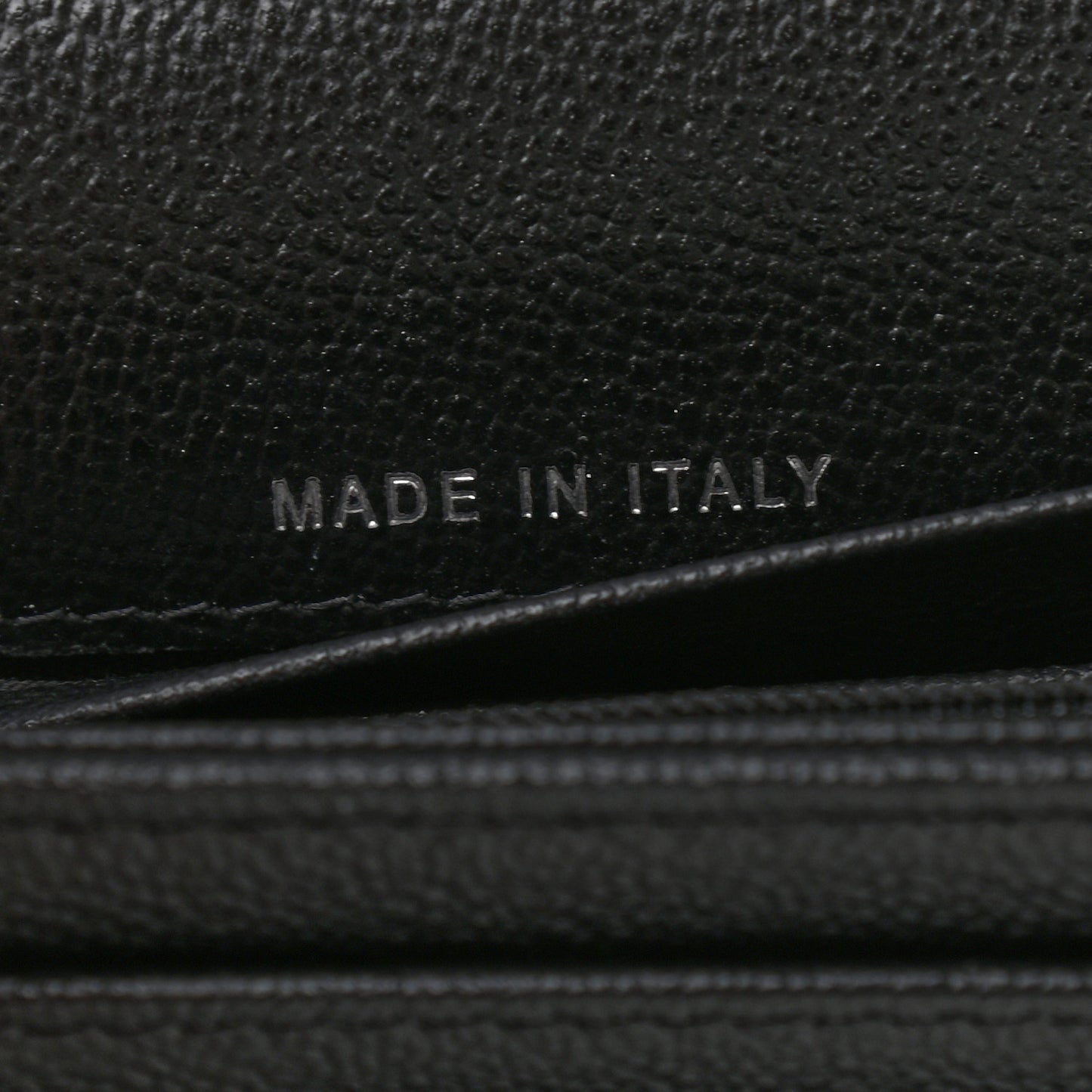 Grained Calfskin Quilted CC Box Flap Wallet Black