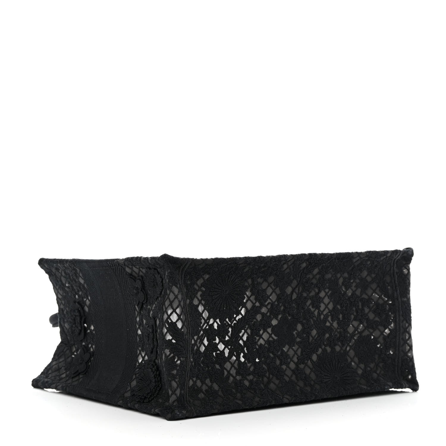 Christian Dior Embroidered D-Lace Medium Book Tote Black Multicolor 7 of 12