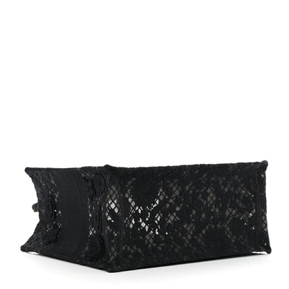 Christian Dior Embroidered D-Lace Medium Book Tote Black Multicolor 7 of 12