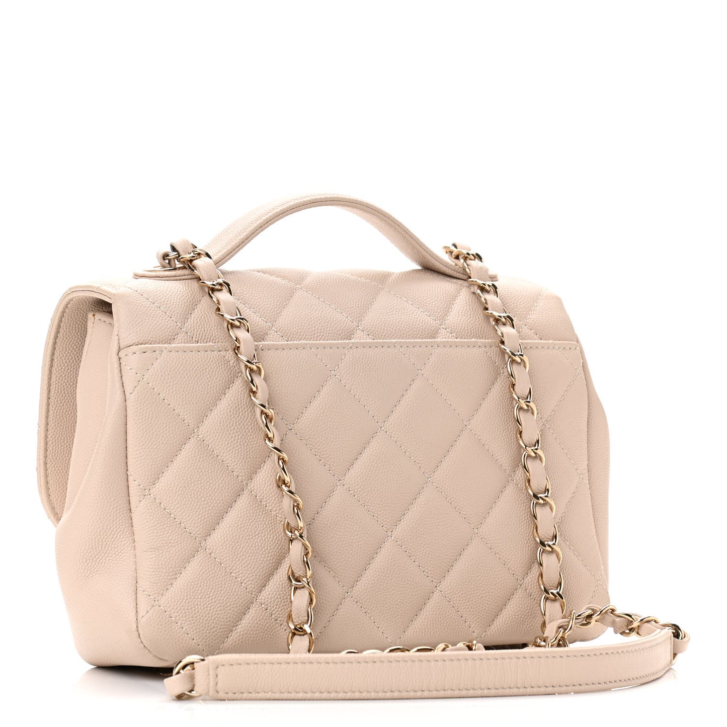 Caviar Quilted Medium Business Affinity Flap Beige