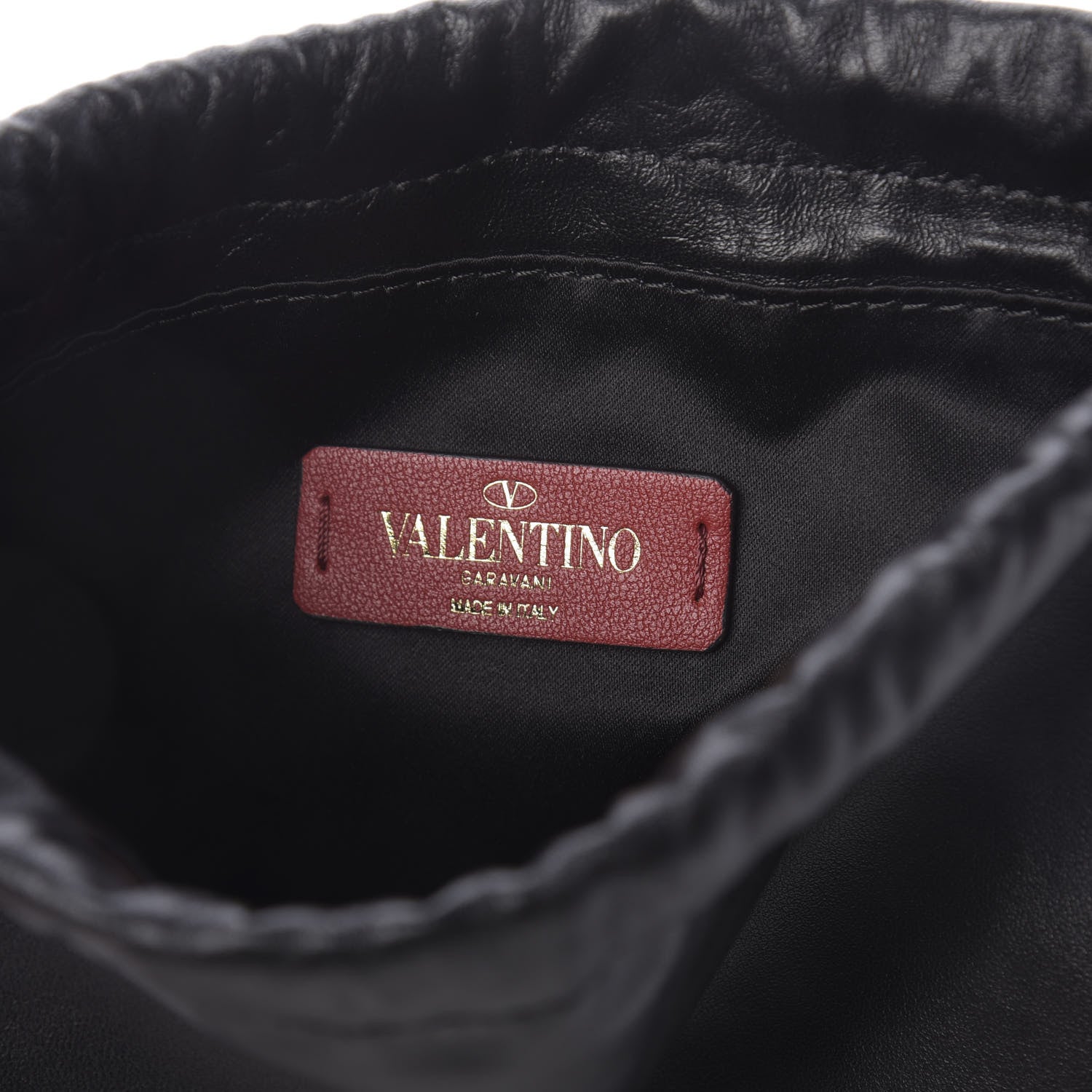 Valentino Garavani Calfskin Rockstud Drawstring Pouch Black 8 of 9