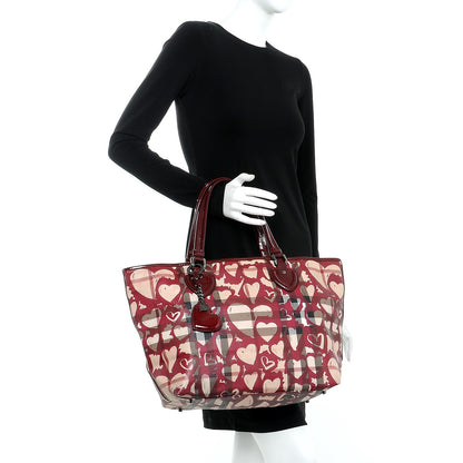 Burberry Nova Check Heart Tote Red 2 of 11