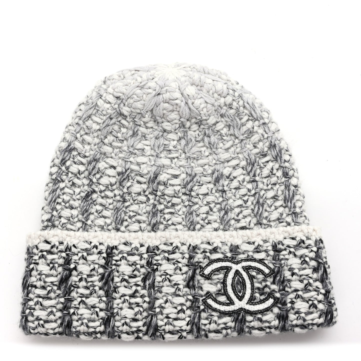 Cashmere CC Beanie Hat Grey Ecru