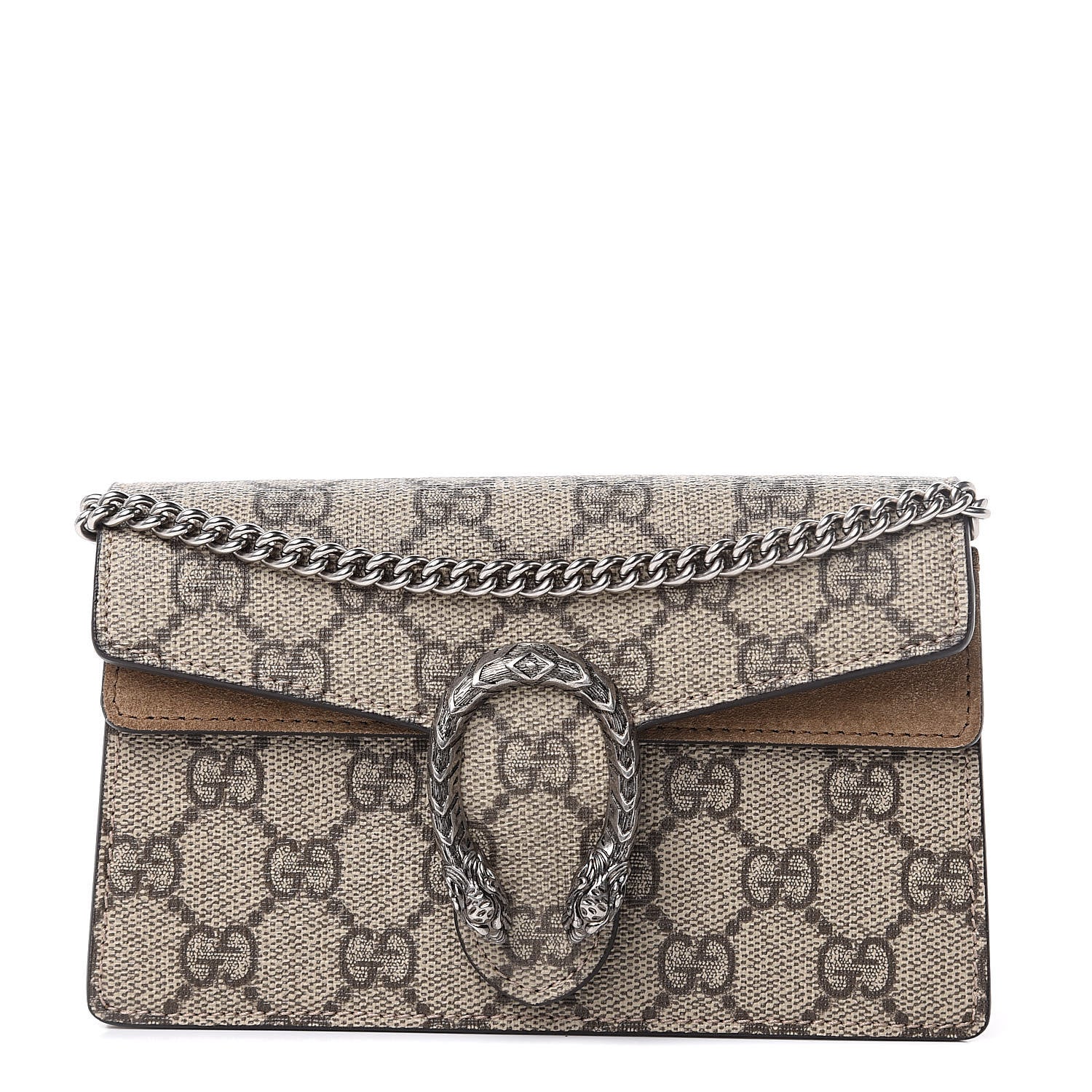 Gucci GG Supreme Monogram Super Mini Dionysus Shoulder Bag Taupe 1 of 8