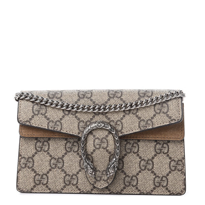 Gucci GG Supreme Monogram Super Mini Dionysus Shoulder Bag Taupe 1 of 8