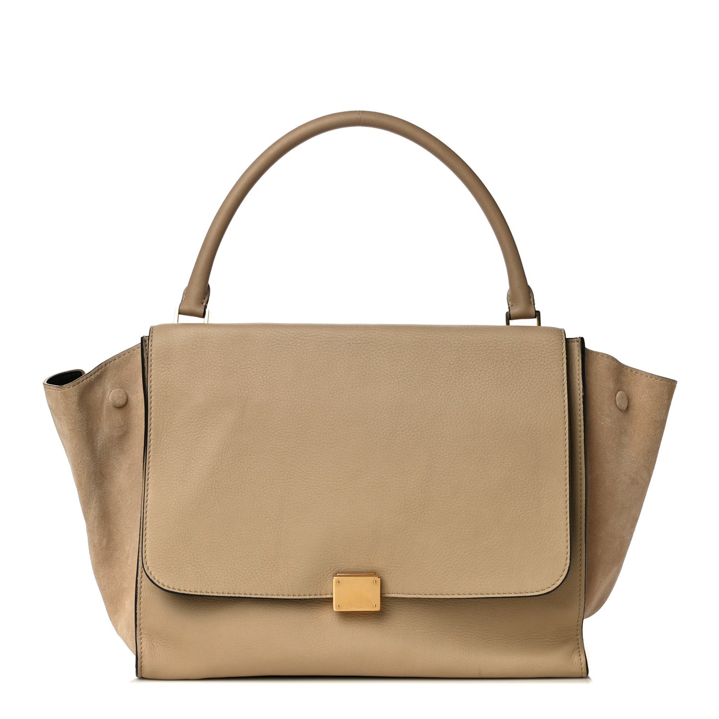 Drummed Calfskin Suede Large Trapeze Sahara