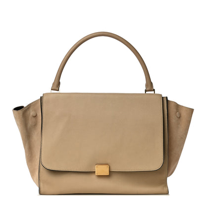 Celine Drummed Calfskin Suede Large Trapeze Sahara 2 of 26
