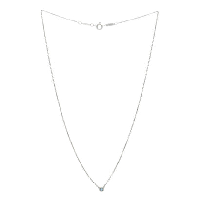 Tiffany Sterling Silver Aquamarine .06ct Elsa Peretti Color By The Yard Pendant Necklace 2 of 4