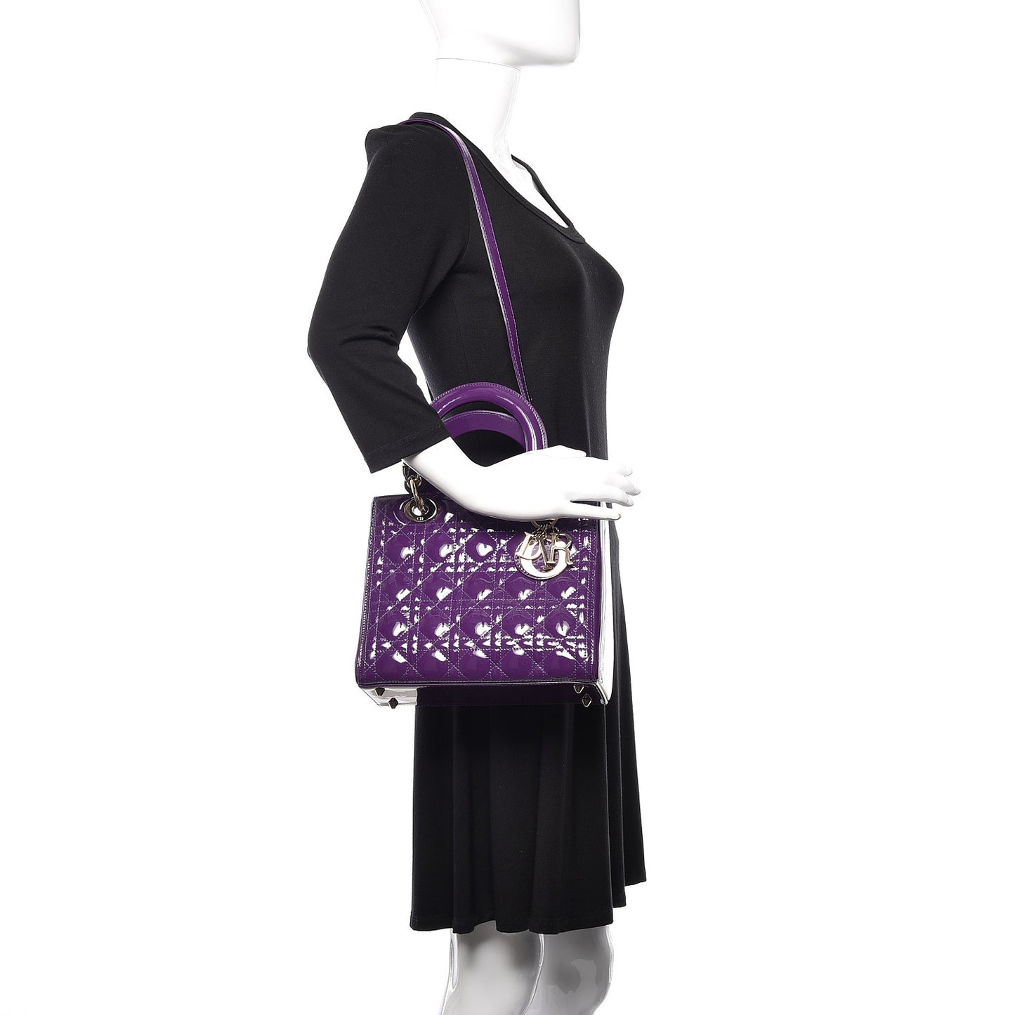 Patent Cannage Medium Lady Dior Purple