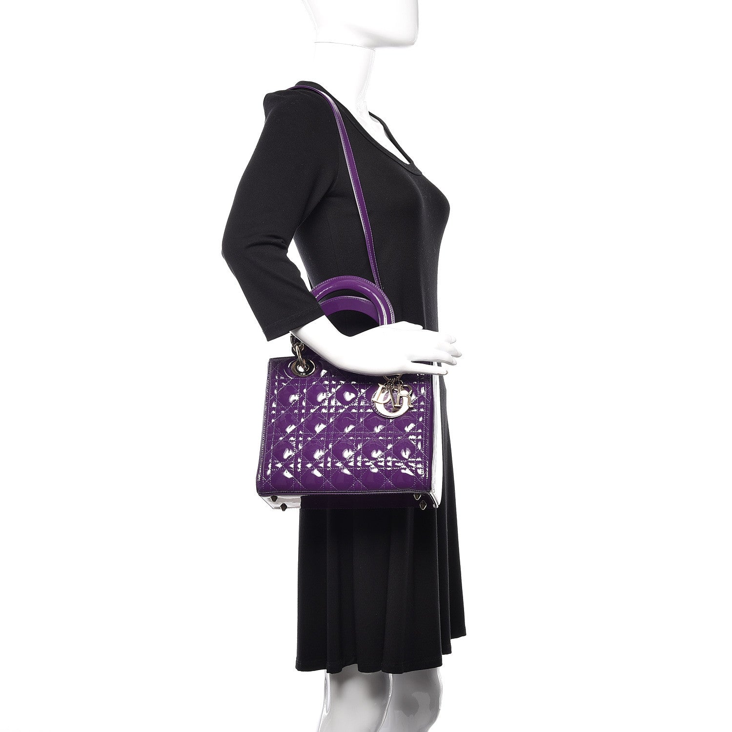 Christian Dior Patent Cannage Medium Lady Dior Purple 2 of 10