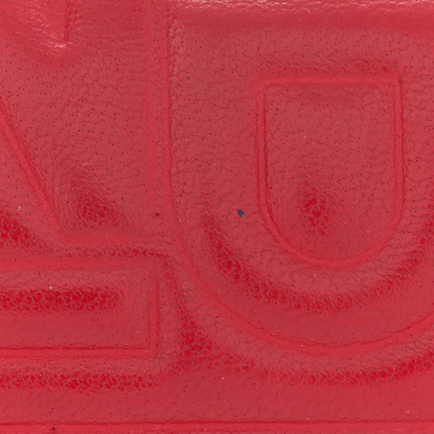 Nappa Logo Embossed Long Wallet on Chain Rosso