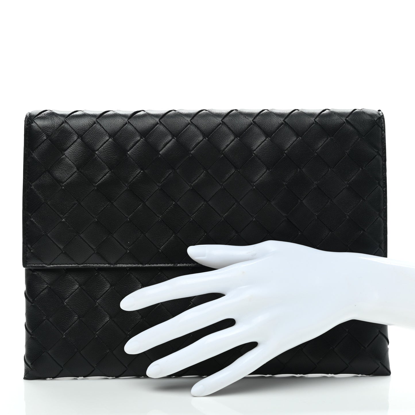 Nappa Intrecciato Flap Pouch Black