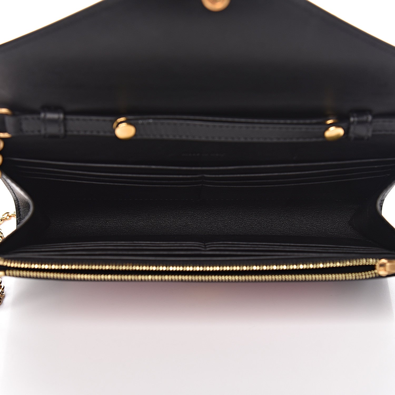 Celine Smooth Calfskin Clutch On A Chain Black Pink 7 of 12