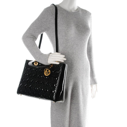 Christian Dior Patent Cannage Large Lady Dior Black 2 of 7
