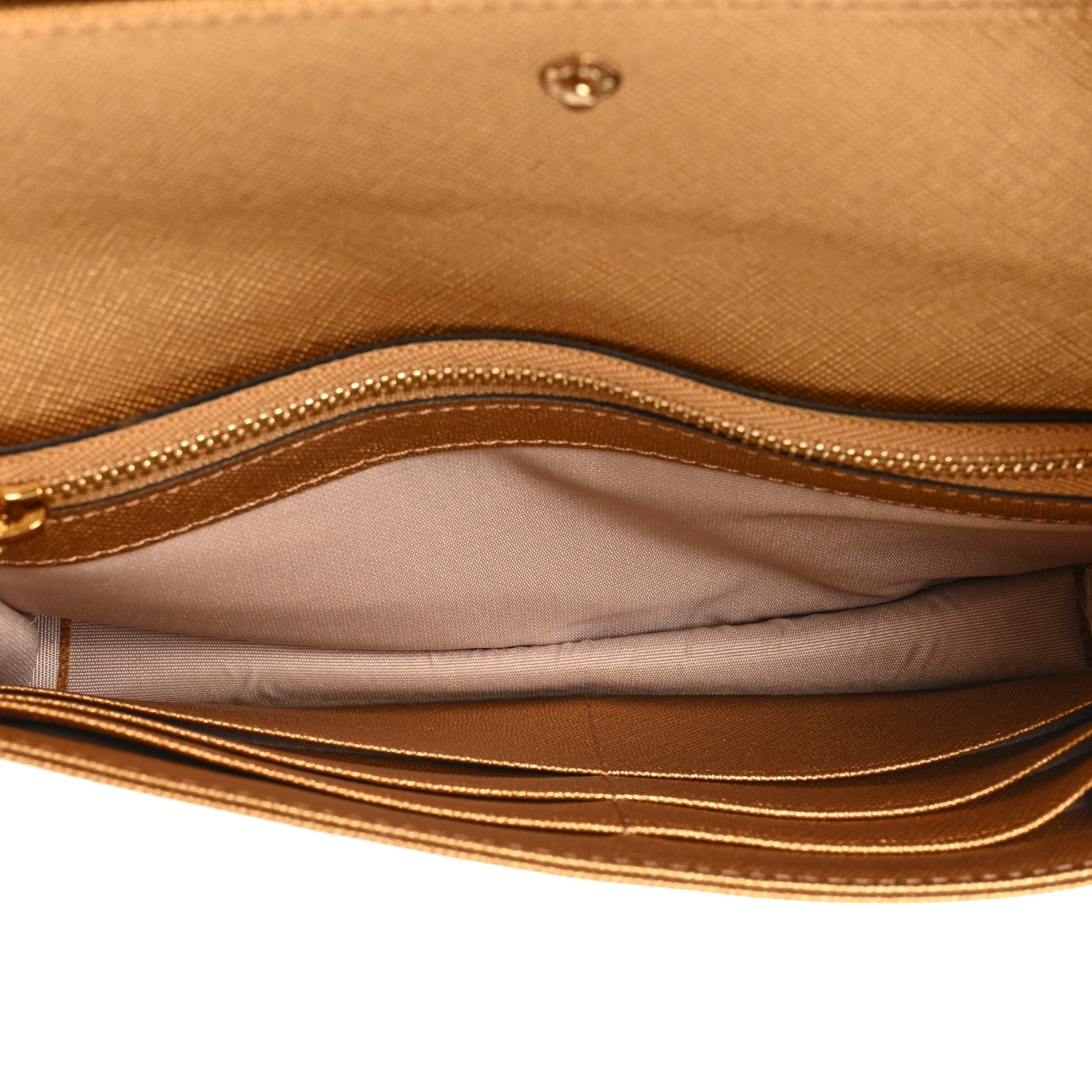 MCM Metallic Visetos Crossbody Wallet Gold 6 of 10