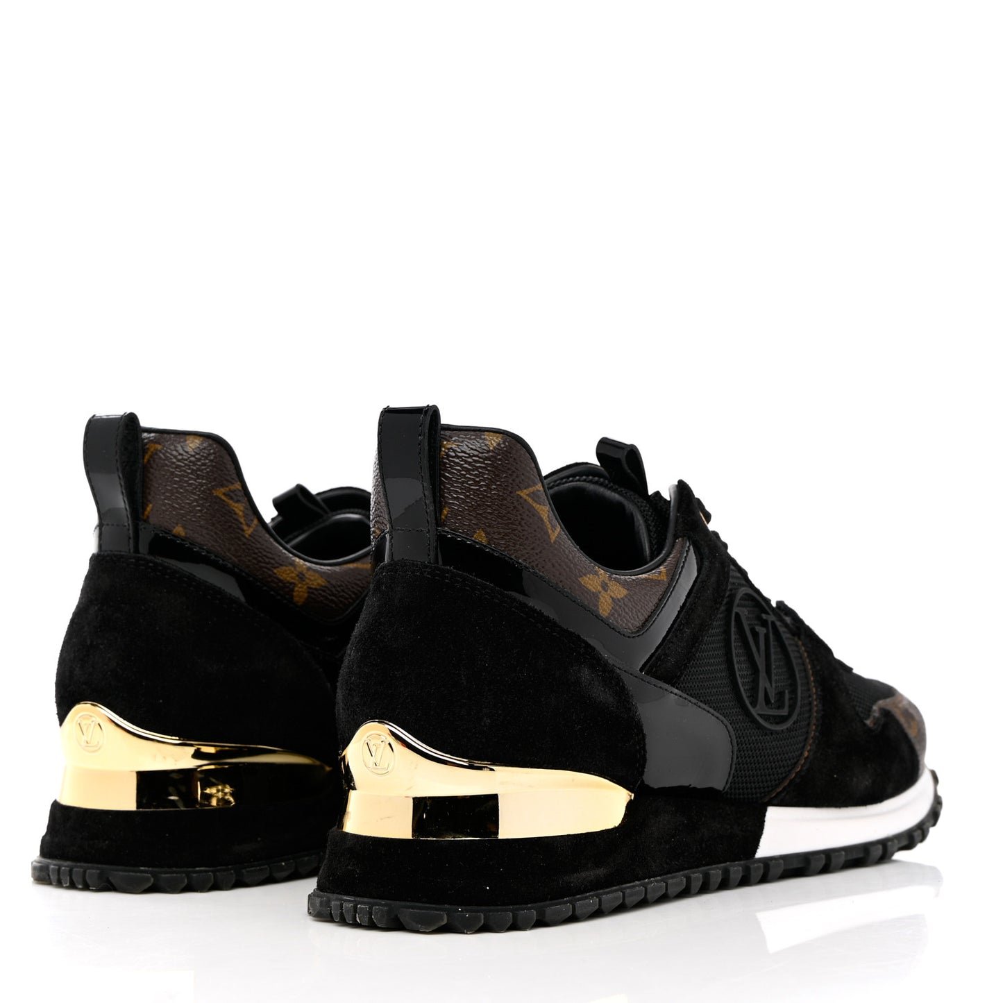 Suede Monogram Run Away Sneakers 38.5 Black
