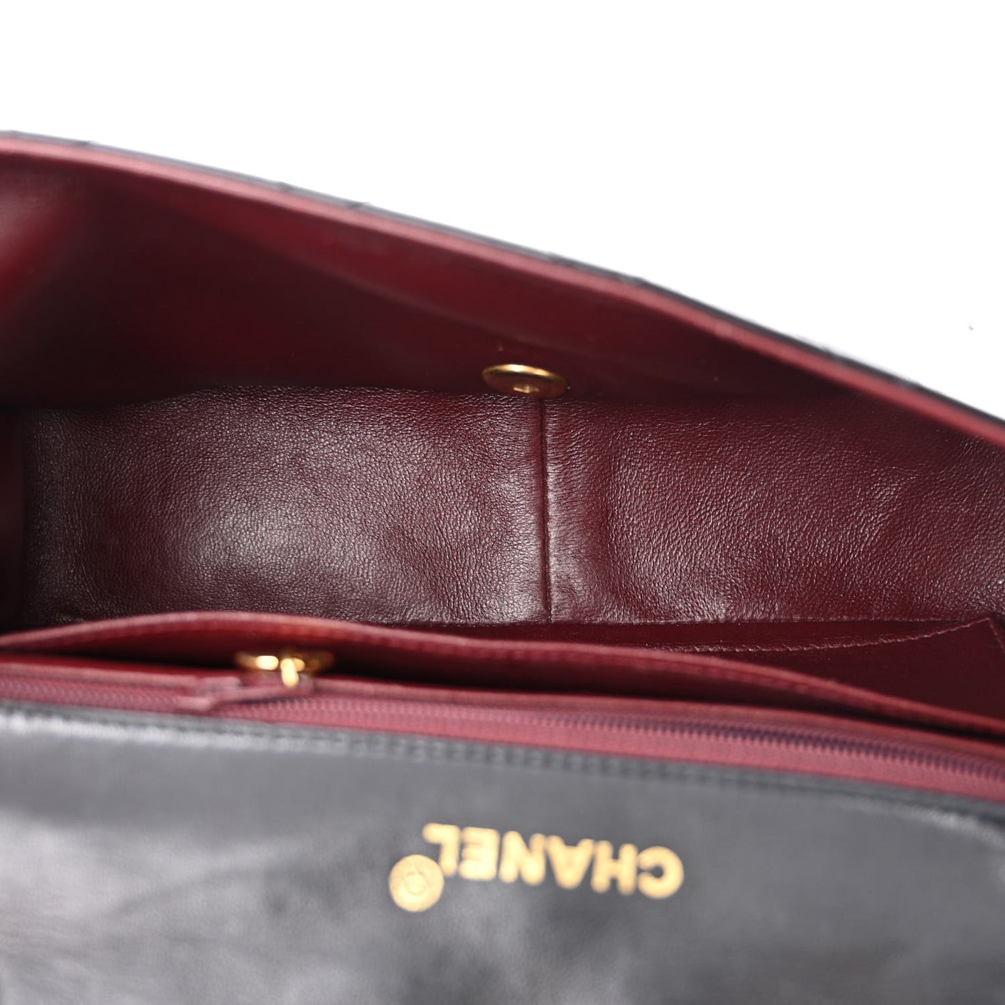 Patent Quilted Small Single Flap Black