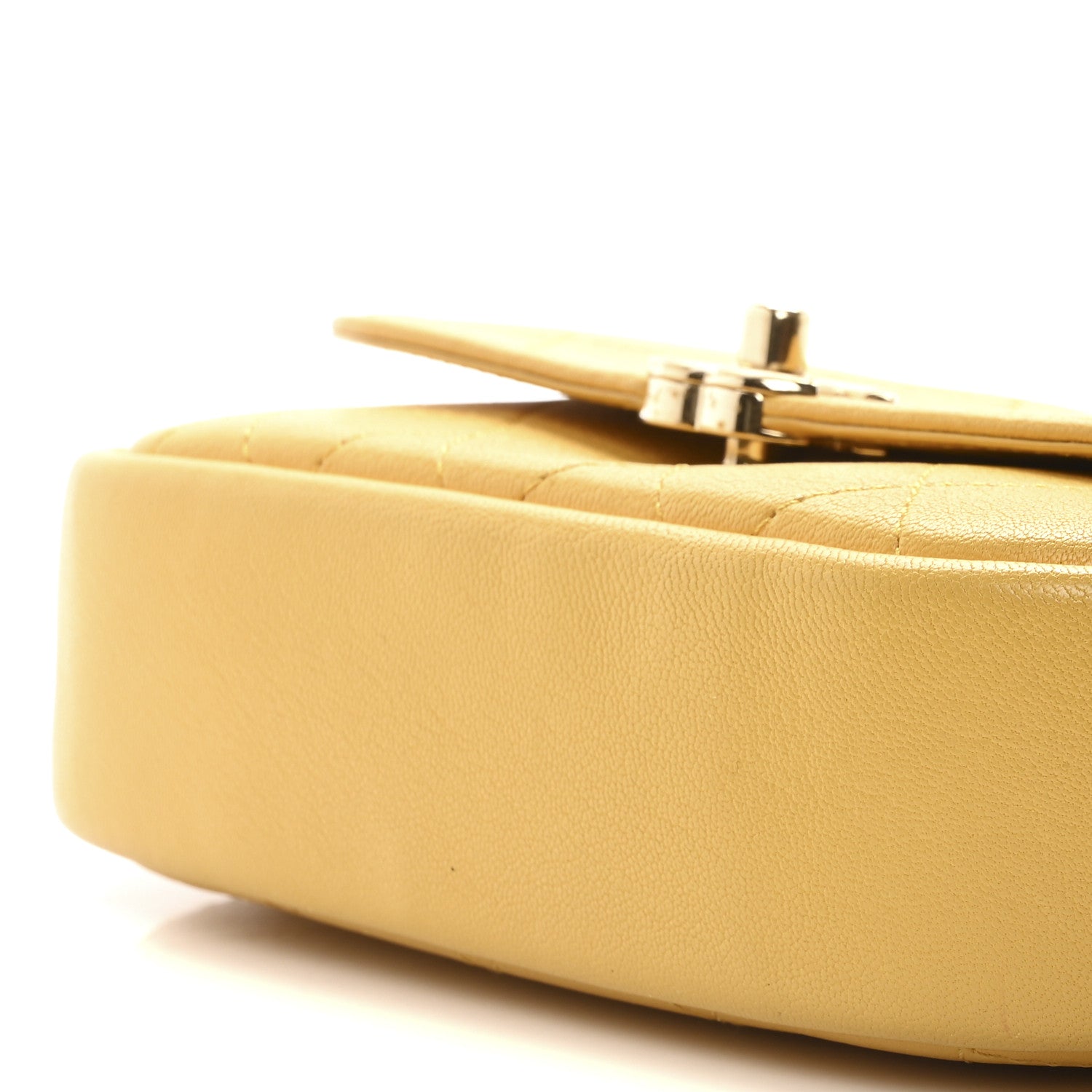 Chanel Goatskin Stitched Casual Trip Single Flap Yellow 10 of 10