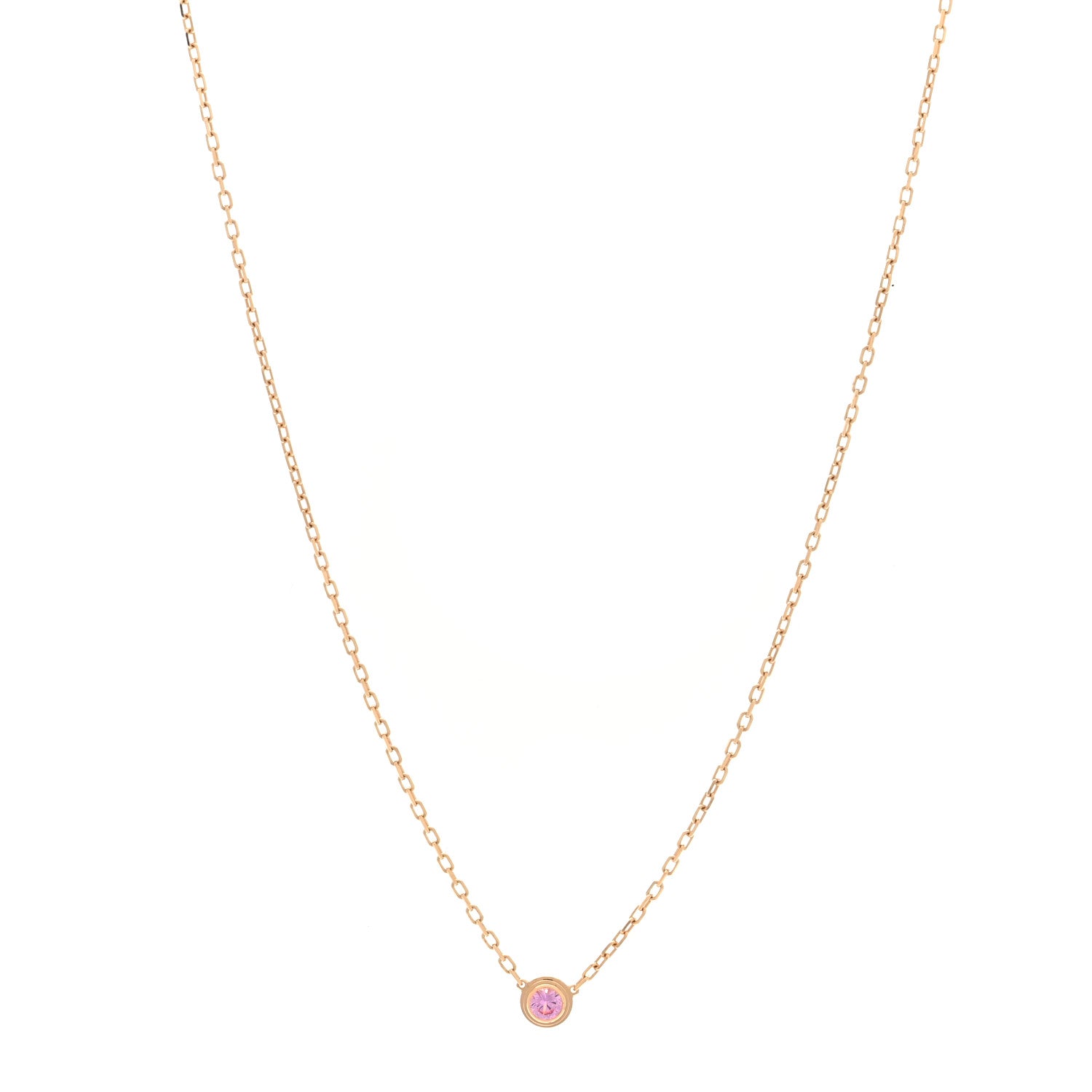 Cartier 18K Pink Gold Pink Sapphire D'Amour Pendant Necklace 1 of 5