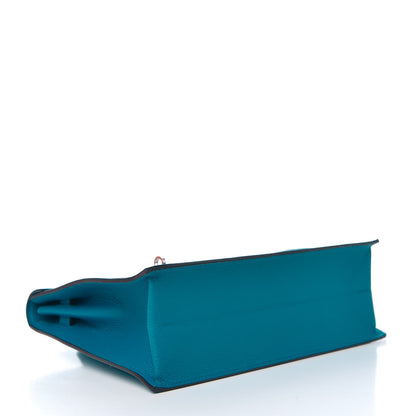 Hermes Evercolor Verso Kelly Danse II Belt Bag Bleu Frida Rose Mexico 4 of 10