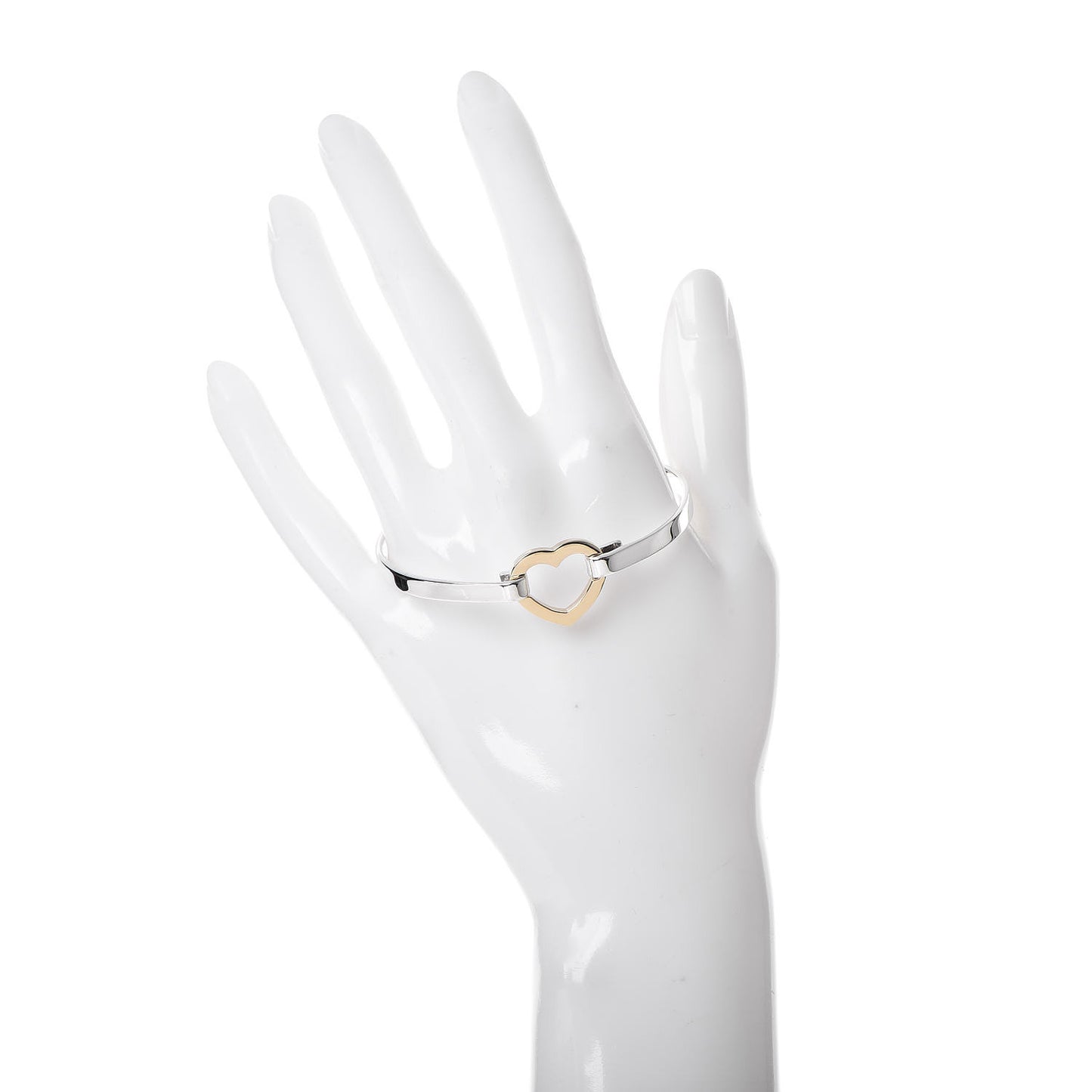 Sterling Silver 18K Yellow Gold Heart Buckle Bracelet