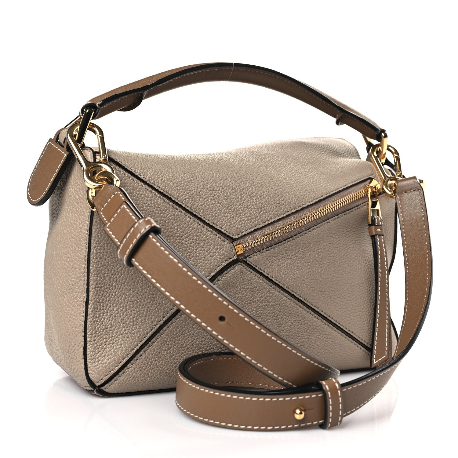 Loewe Grained Calfskin Small Puzzle Bag Sand Mink 3 of 8