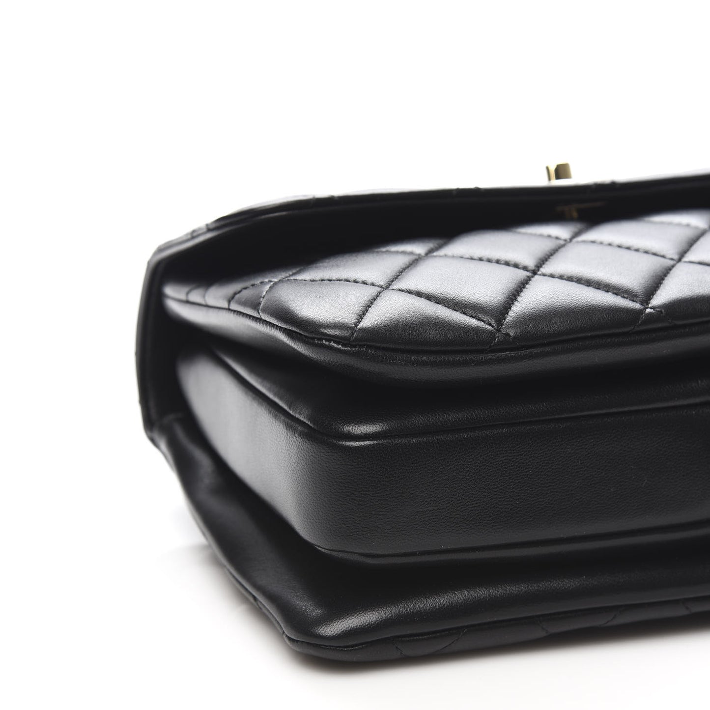Lambskin Quilted Small Trendy CC Dual Handle Flap Bag Black