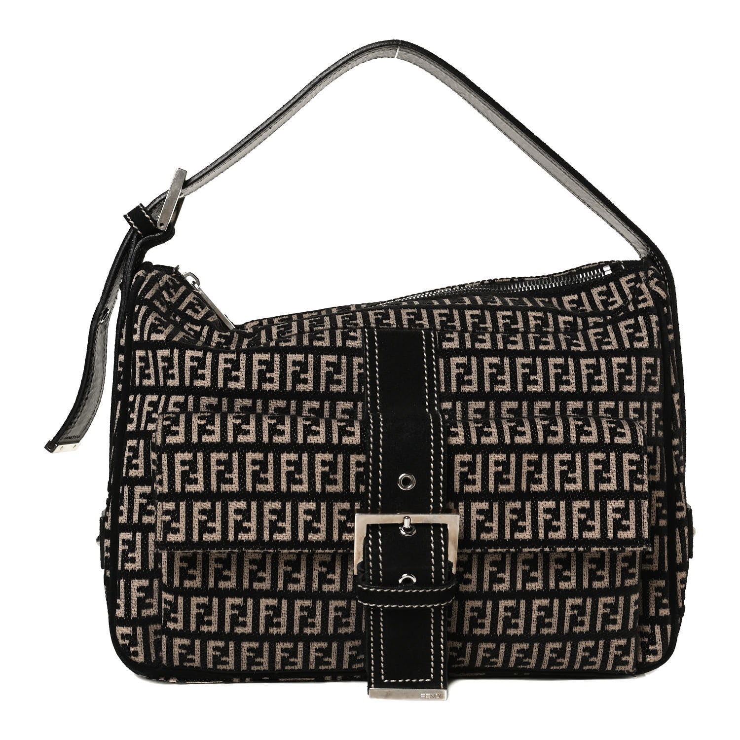Fendi Zucchino Shoulder Bag Dark Brown 2 of 11