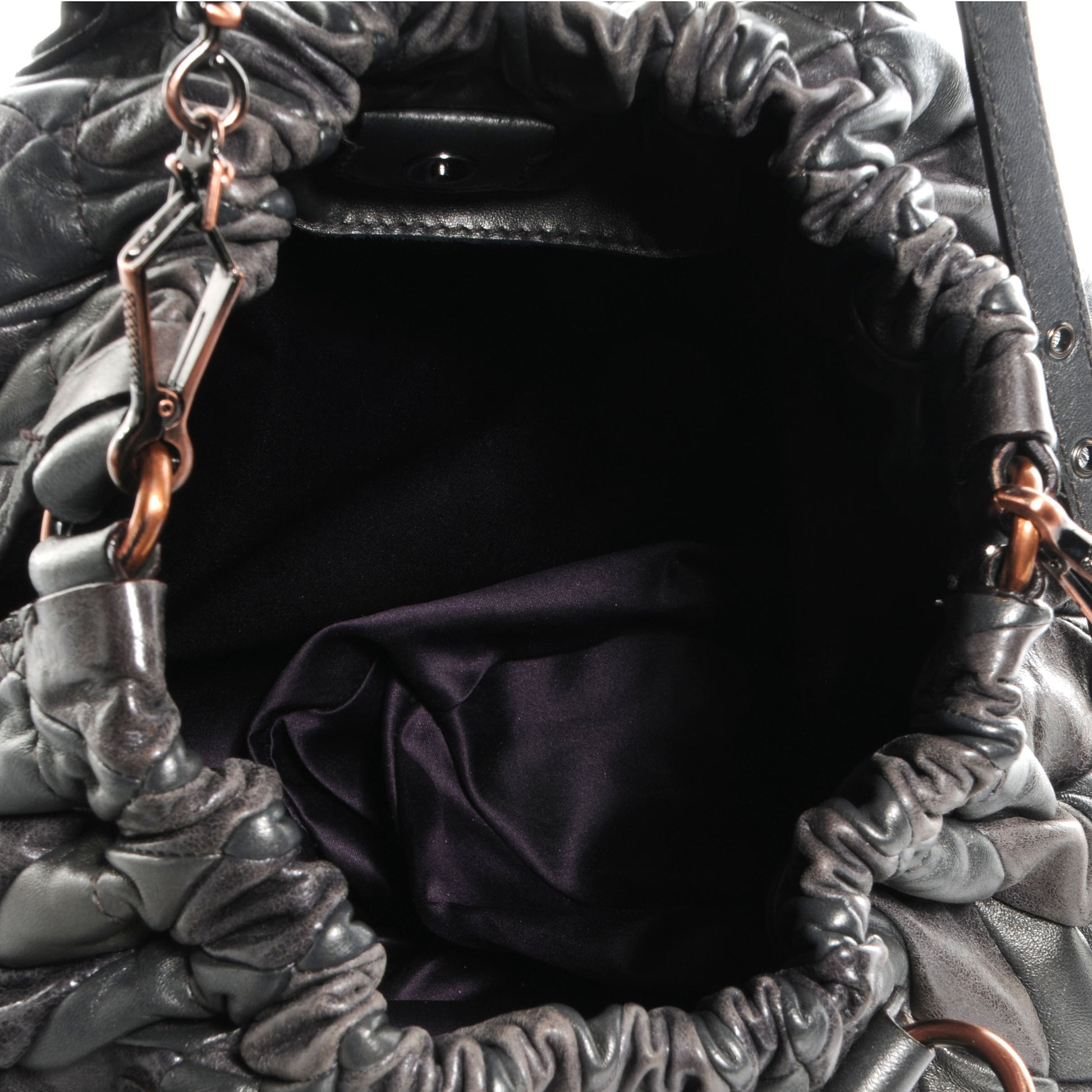 Miu Miu Leather Patch Harlequin Piombo 5 of 8