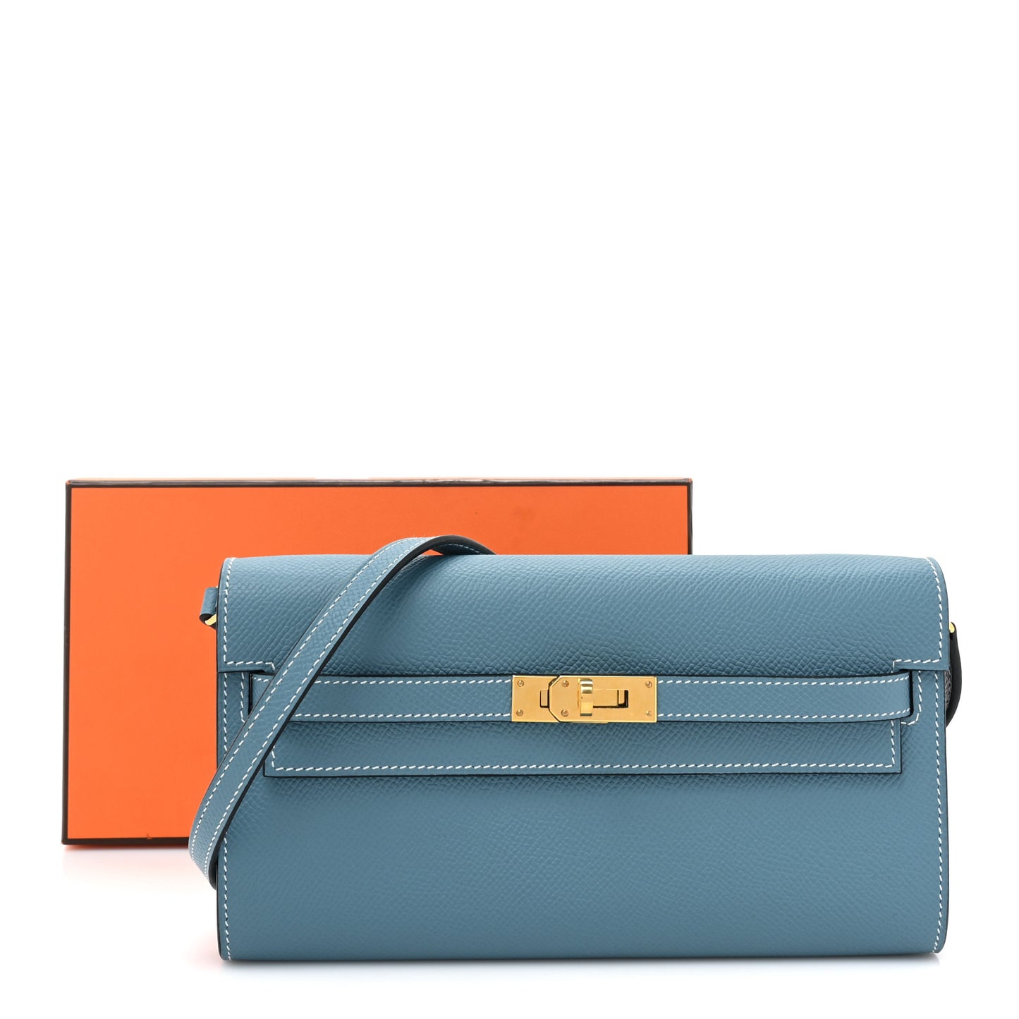 Epsom Kelly Wallet To Go New Blue Jean