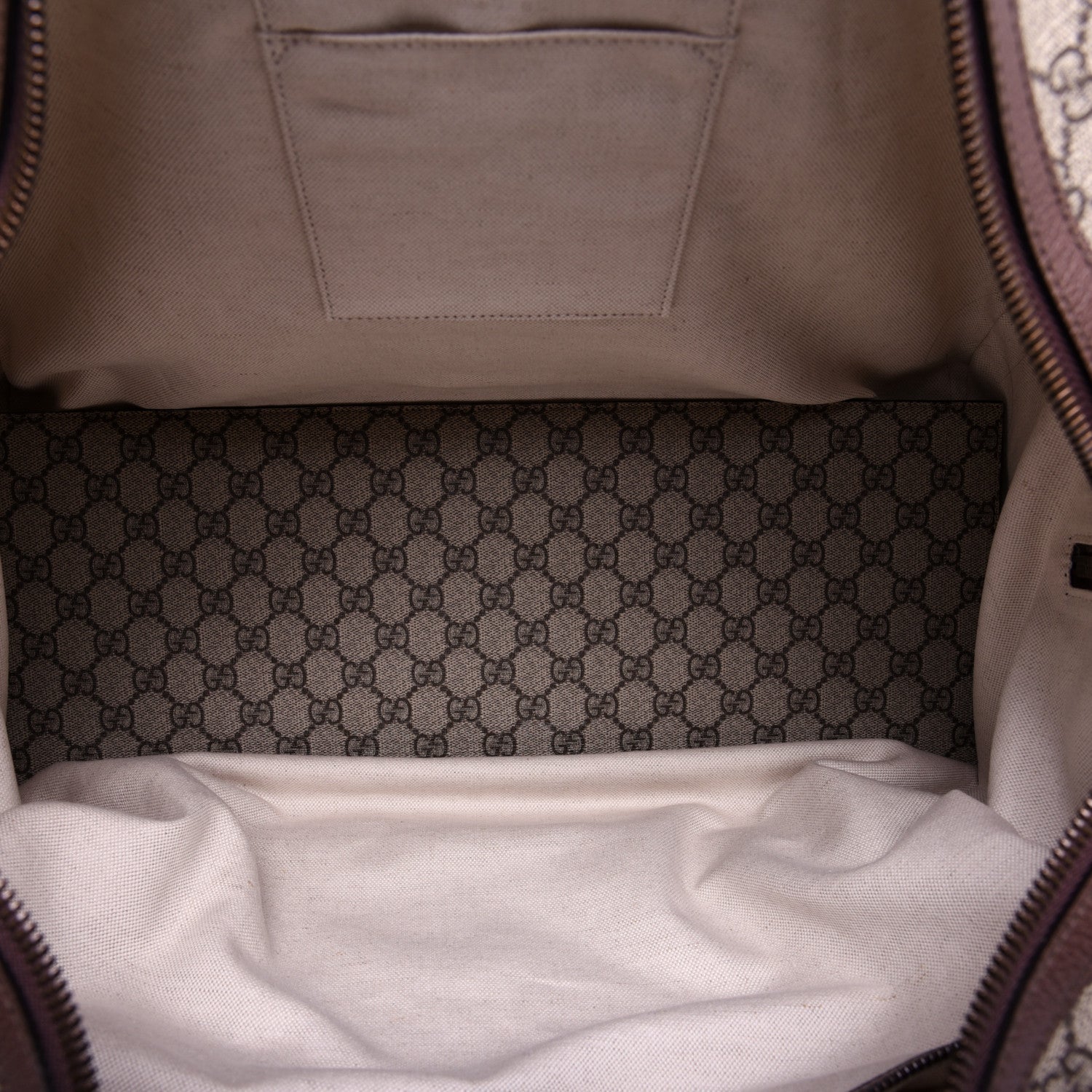 Gucci GG Supreme Monogram Textured Dollar Calfskin Web Medium Ophidia Carry-On Duffle Bag Beige Ebony New Acero 5 of 16