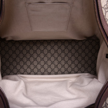 Gucci GG Supreme Monogram Textured Dollar Calfskin Web Medium Ophidia Carry-On Duffle Bag Beige Ebony New Acero 5 of 16