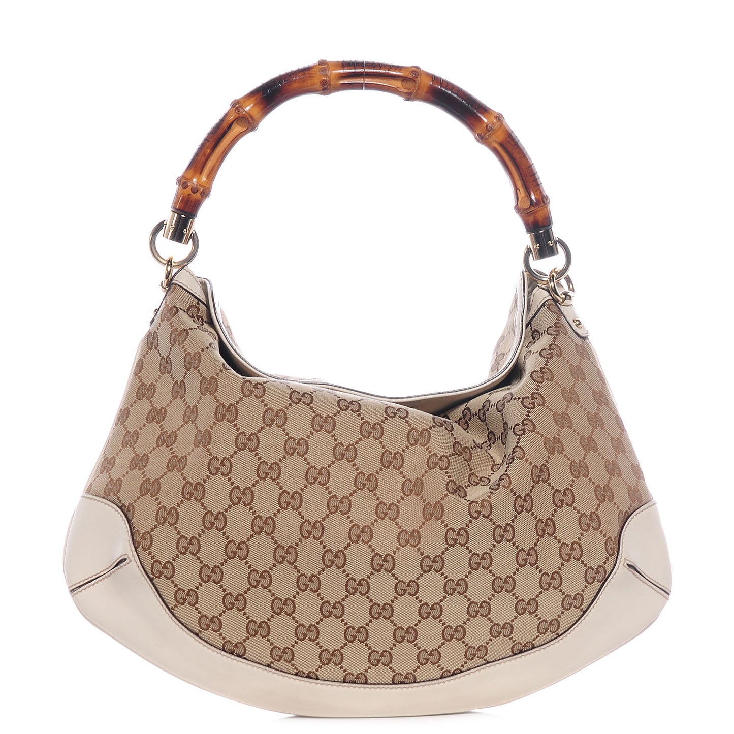 Monogram Medium Peggy Bamboo Top Handle Bag Off White