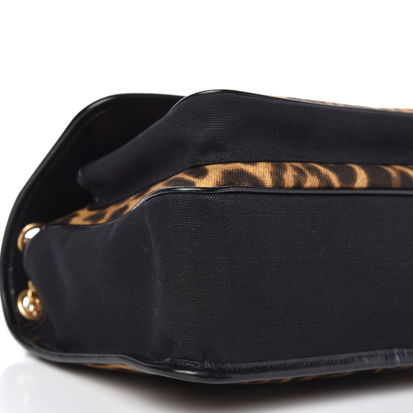 Smooth Calfskin Canvas Leopard Print Medium Niki Chain Satchel Light Natural