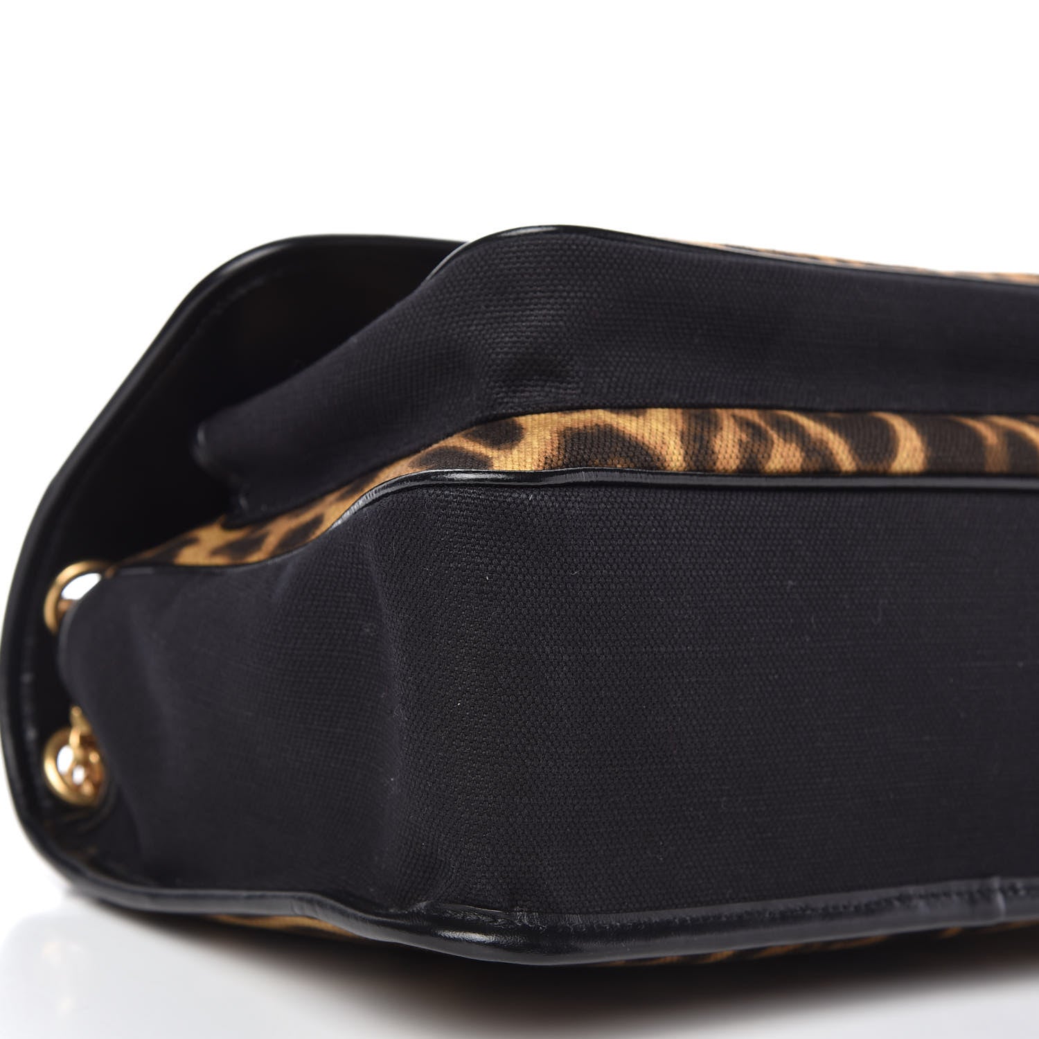 Saint Laurent Smooth Calfskin Canvas Leopard Print Medium Niki Chain Satchel Light Natural 6 of 11