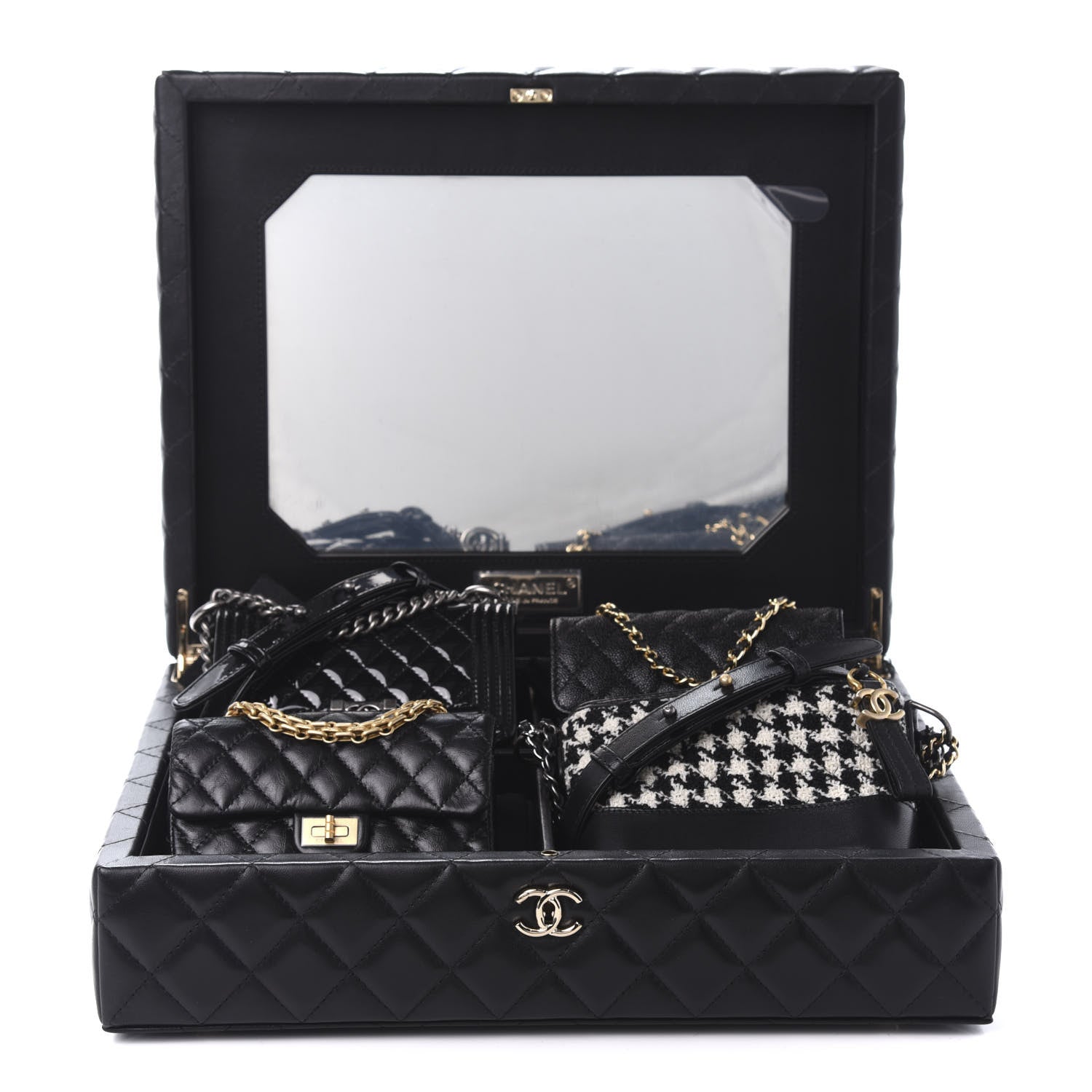 Chanel Lambskin Calfskin Tweed Success Story Set of 4 Minis Bags Black 1 of 24