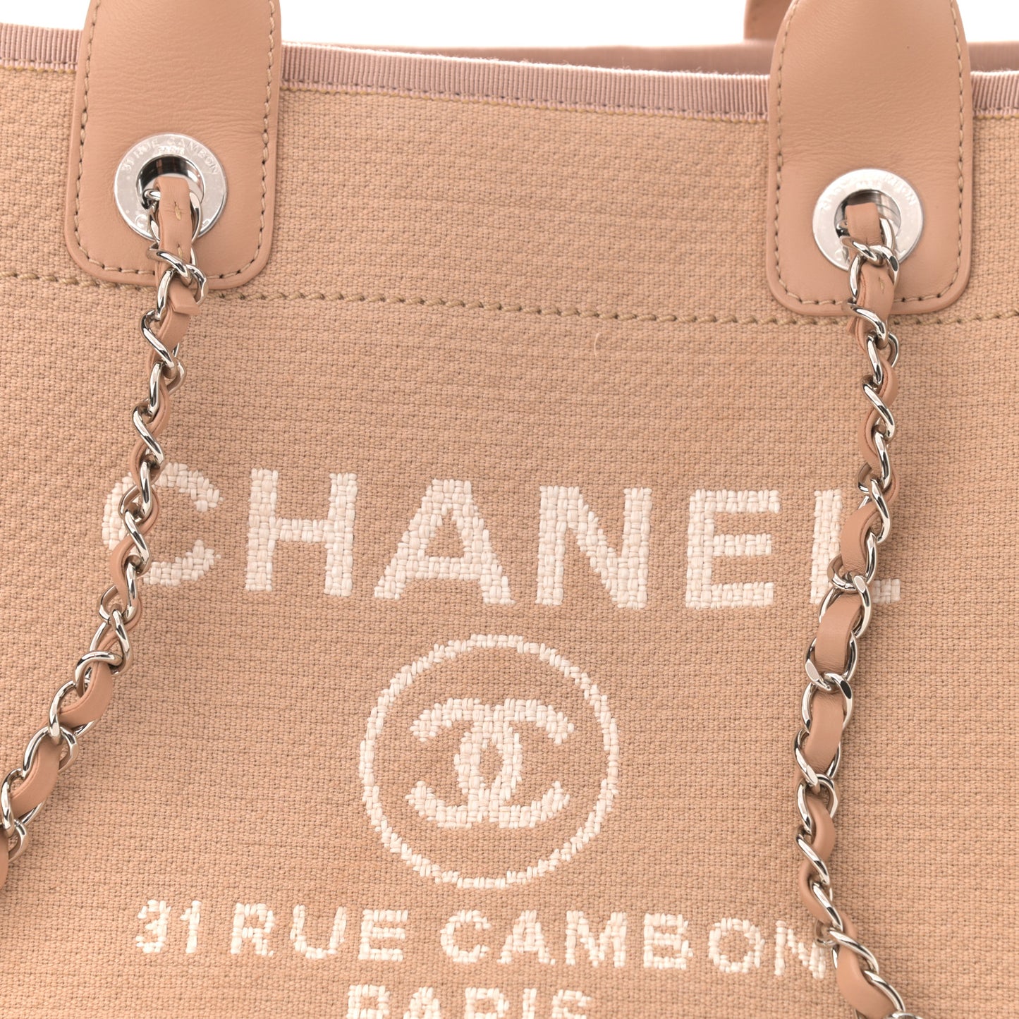 Mixed Fibers Small Deauville Tote Beige