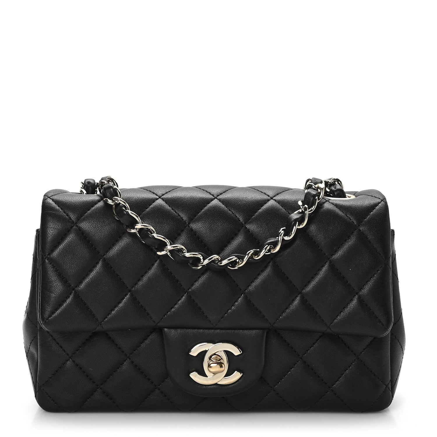 Chanel Lambskin Quilted Mini Rectangular Flap Black 1 of 11