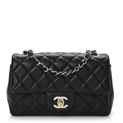 Chanel Lambskin Quilted Mini Rectangular Flap Black 1 of 11